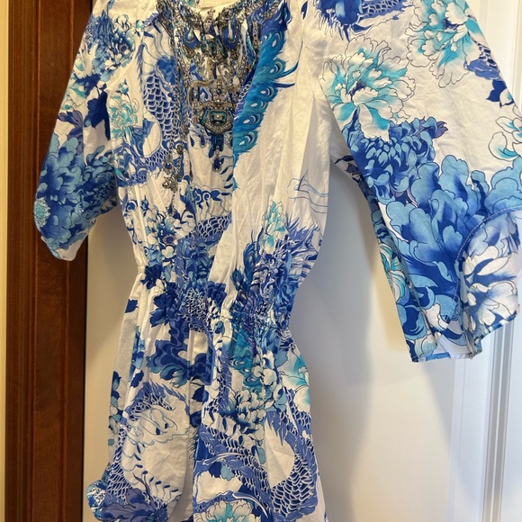 Camilla Blue and White Kids Dress - Picture 2 of 3